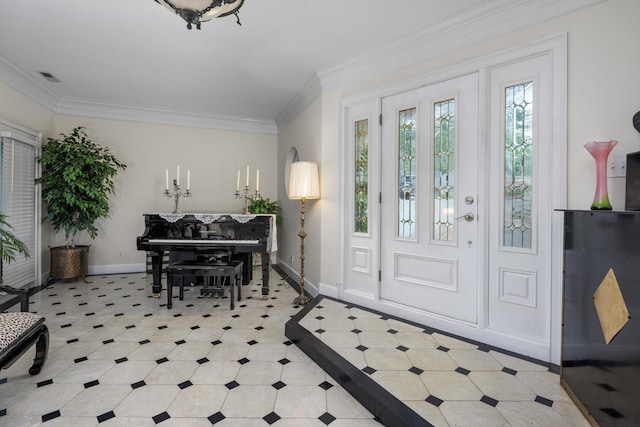 entrance foyer with crown molding