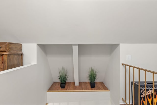 hallway with wood-type flooring