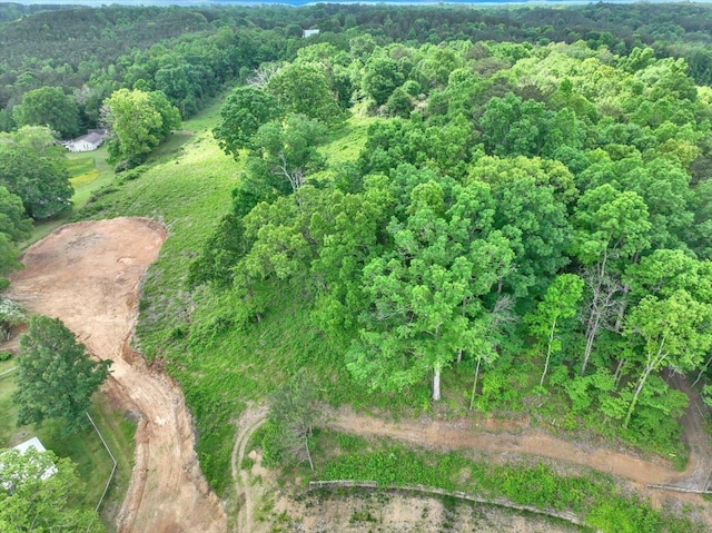  - aerial overview of property's location with a heavily wooded area
