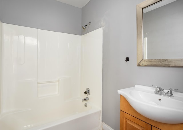 full bathroom featuring vanity and shower / tub combination