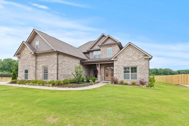 craftsman-style home with brick siding and a porch