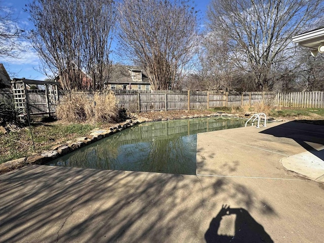 view of pool featuring a patio area and a fenced backyard