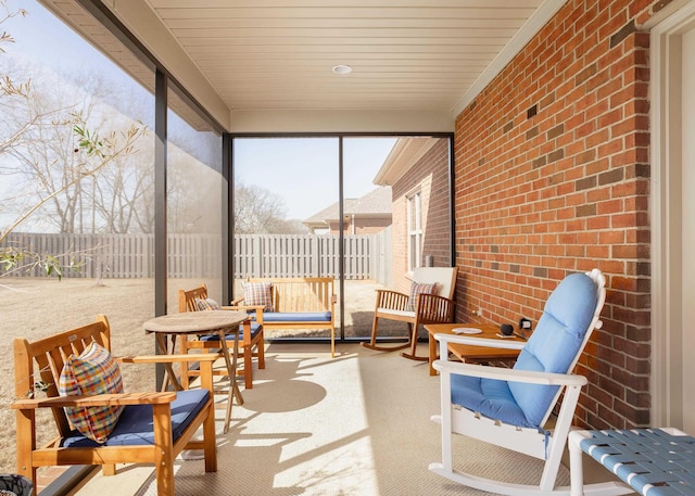 view of sunroom