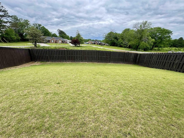 view of yard featuring a fenced backyard