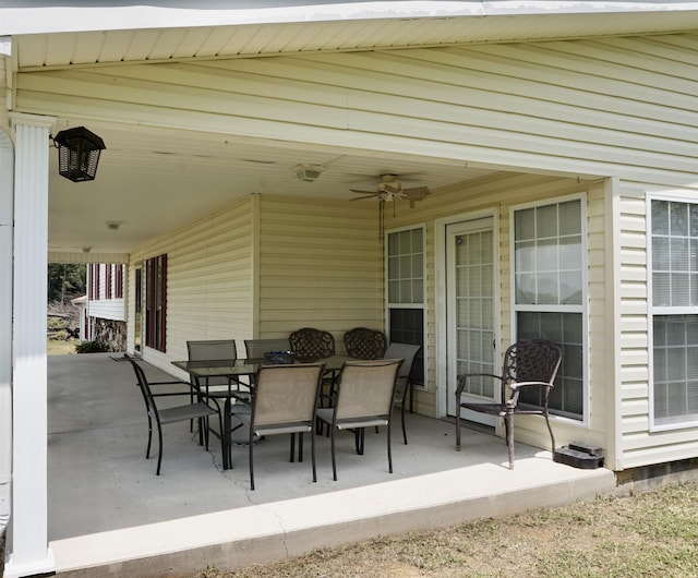 view of patio / terrace with ceiling fan