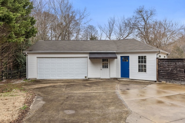 view of garage