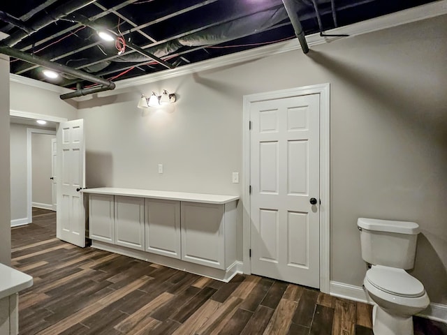 interior space with dark hardwood / wood-style flooring