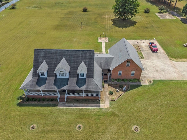 aerial view featuring a rural view