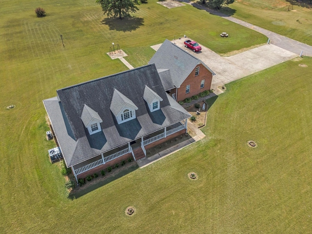 aerial view featuring a rural view