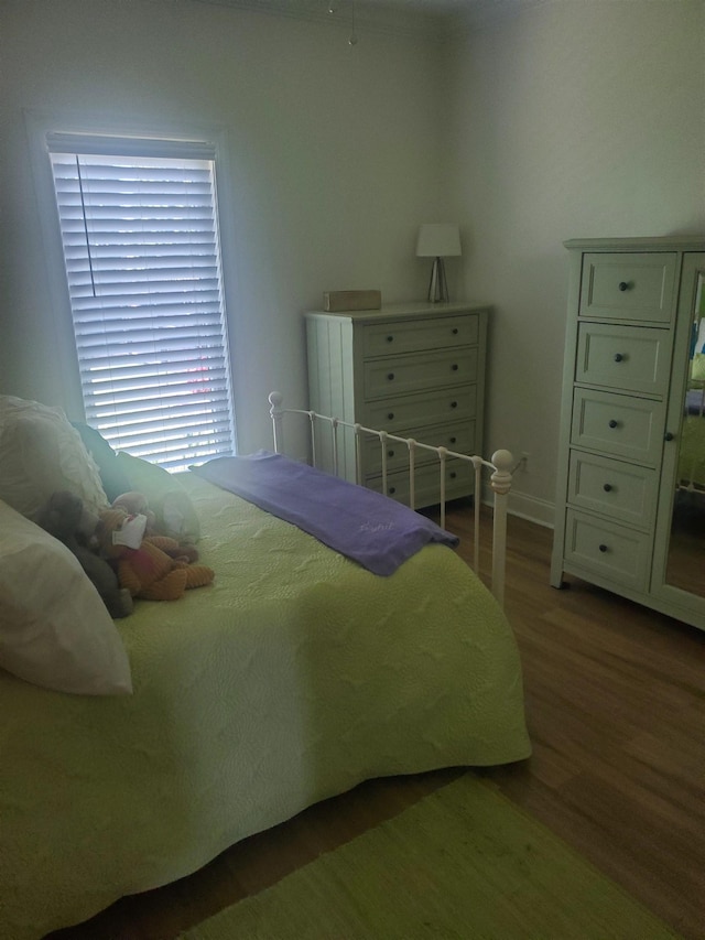 bedroom with hardwood / wood-style floors