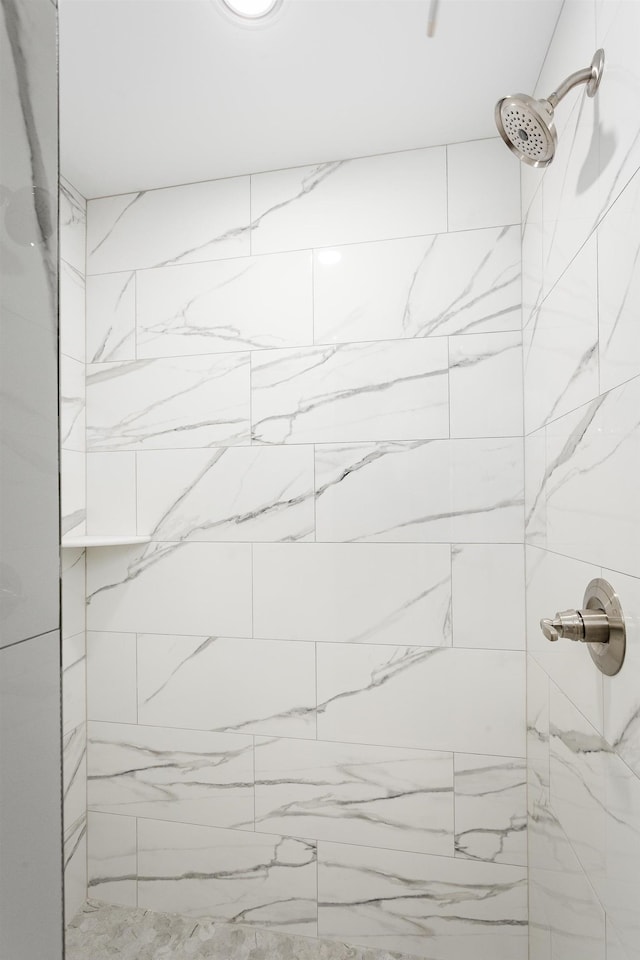 interior details featuring tiled shower