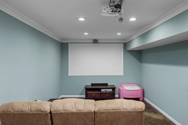 cinema featuring ornamental molding