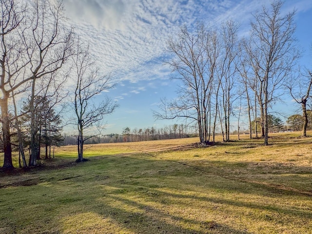 view of yard with a rural view