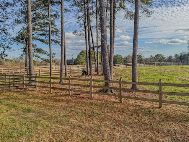 view of yard featuring a rural view