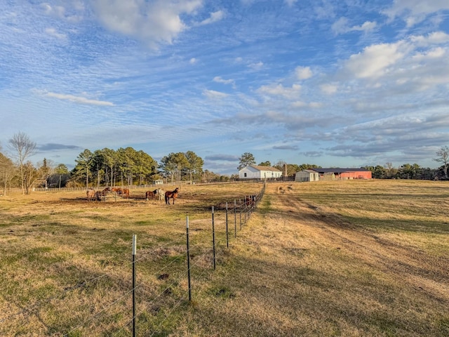 view of yard featuring a rural view