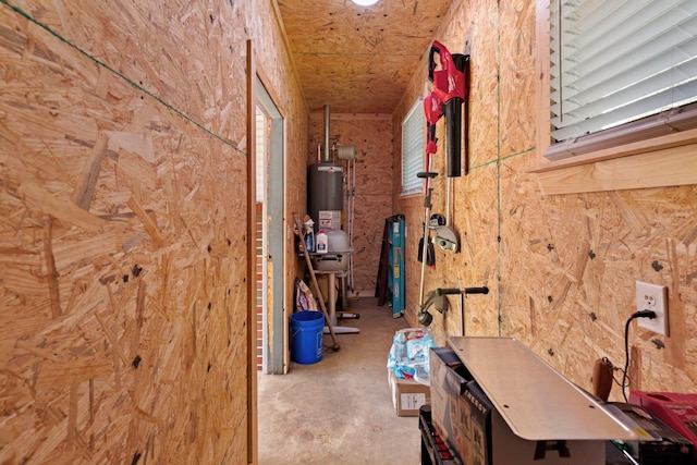 storage room with gas water heater