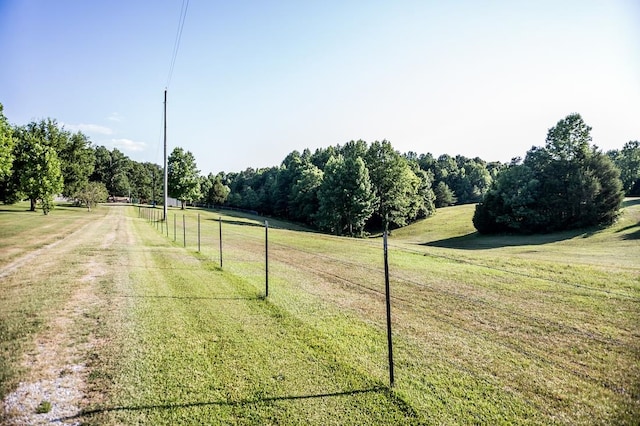 view of road with a rural view