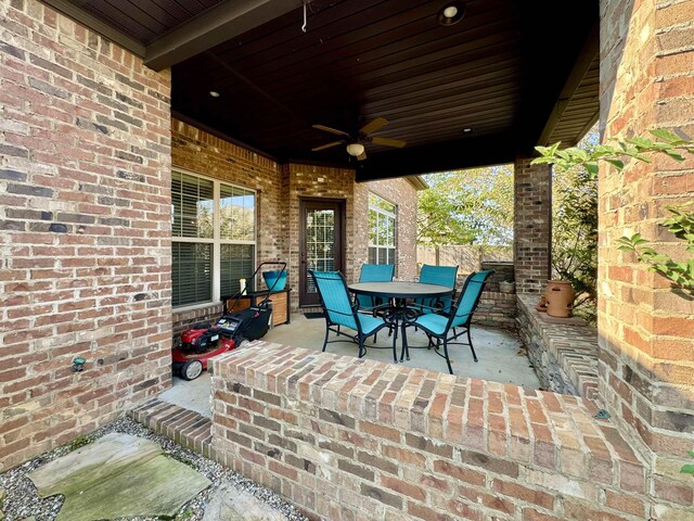 view of patio / terrace with ceiling fan