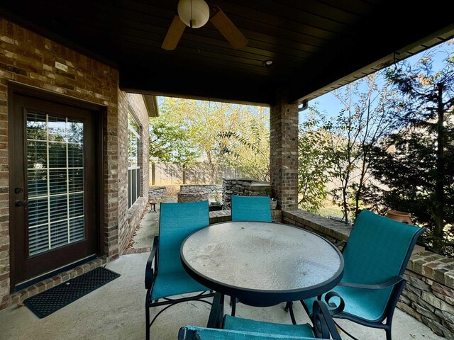 view of patio / terrace with ceiling fan