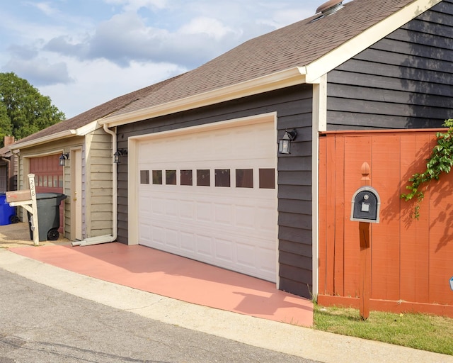 view of garage