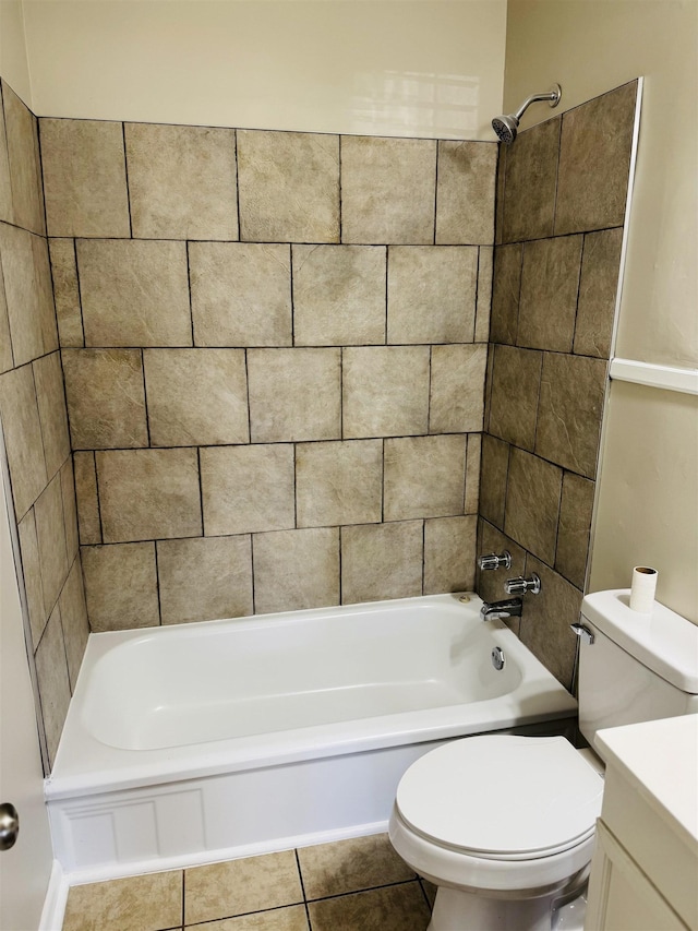 full bath with vanity,  shower combination, and toilet