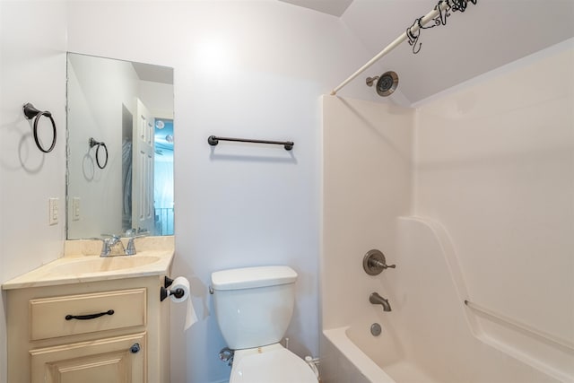  - bathroom featuring bathtub / shower combination and vanity