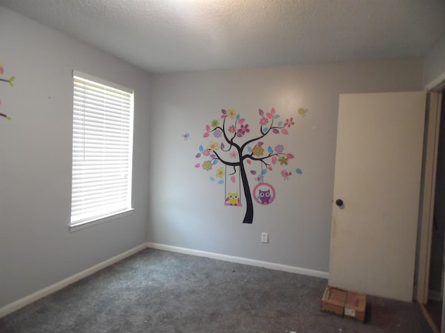  - empty room with healthy amount of natural light, carpet, and a textured ceiling