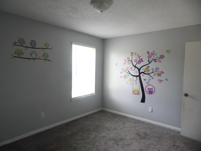  - spare room with carpet floors and a textured ceiling