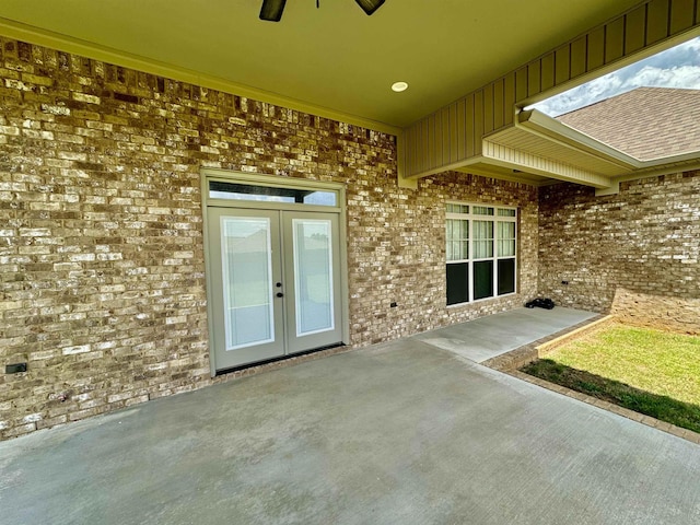 view of patio with french doors