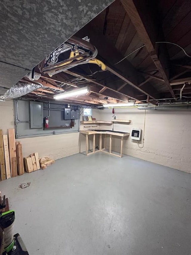  - unfinished basement with electric panel