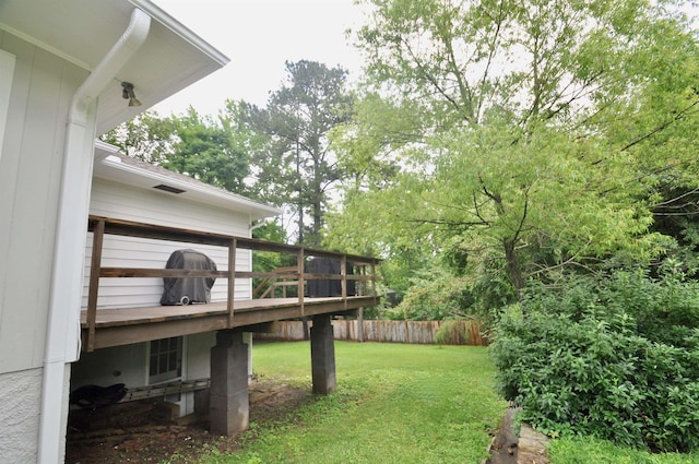  - view of yard featuring a deck