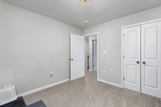 unfurnished bedroom featuring a closet