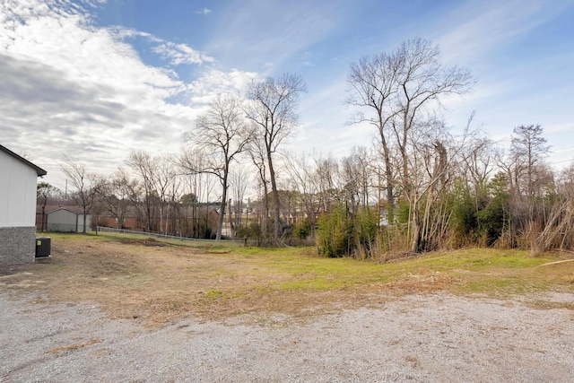 view of yard featuring central AC