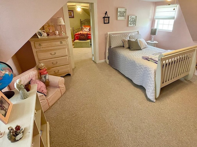 bedroom with carpet