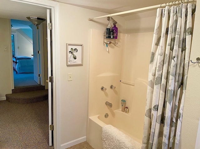 bathroom featuring shower / bath combination with curtain