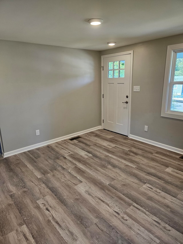 entryway featuring hardwood / wood-style flooring