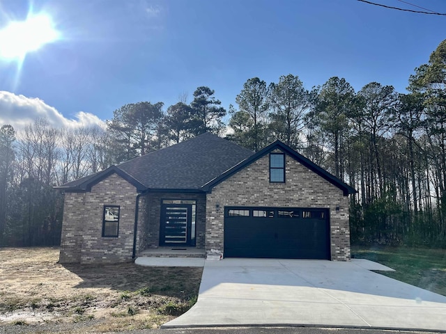 view of front of house with a garage