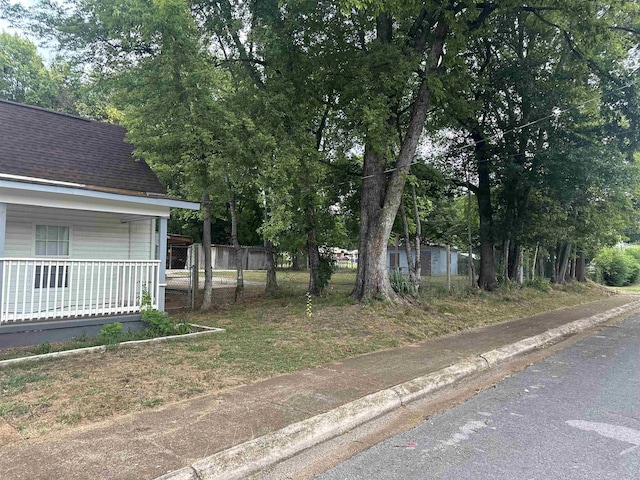 view of yard featuring a porch