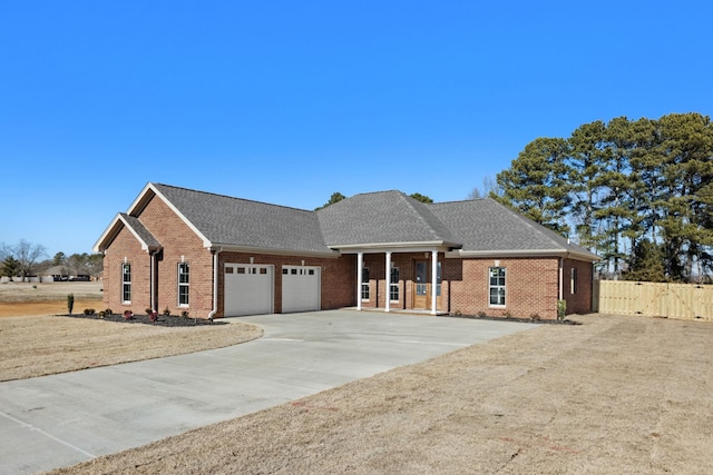 view of front facade with a garage