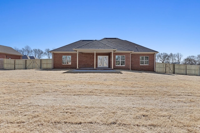 rear view of house with french doors