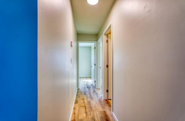 hall featuring light hardwood / wood-style flooring