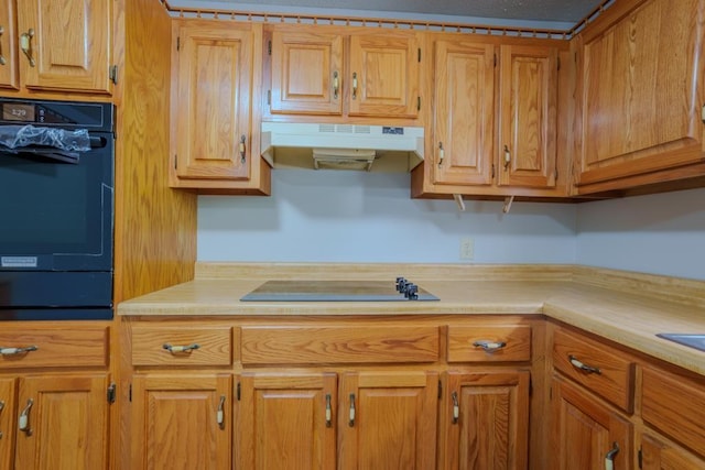 kitchen with black appliances