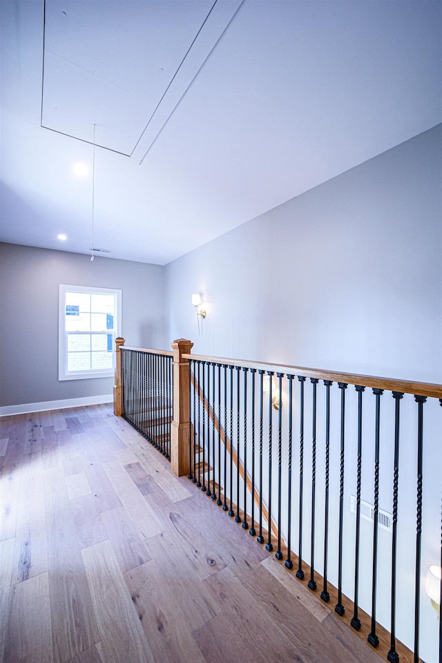 corridor featuring light wood-type flooring