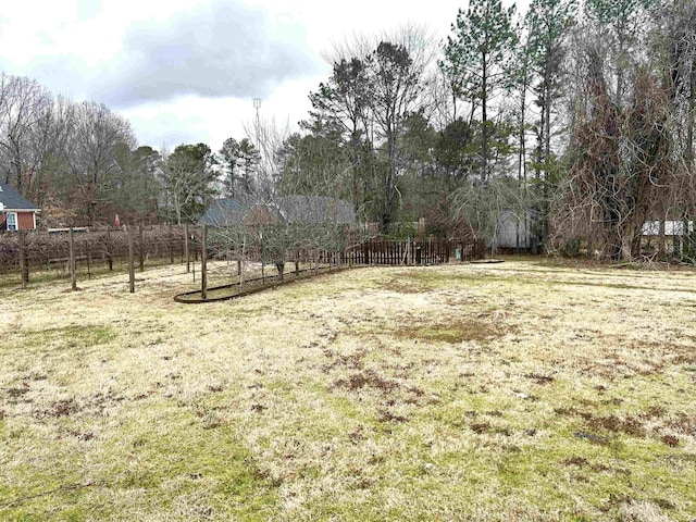 view of yard with fence