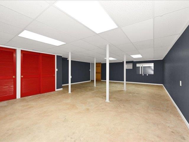 basement with a drop ceiling