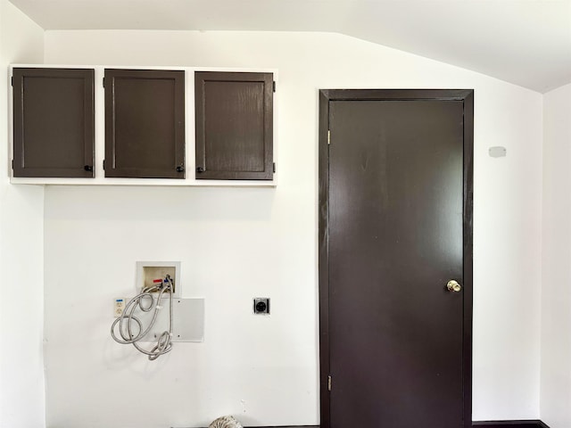 laundry room featuring cabinet space, washer hookup, and hookup for an electric dryer