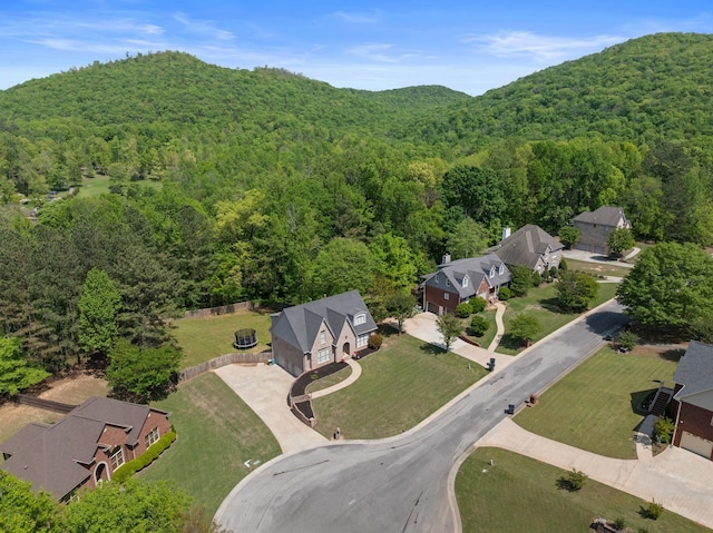 aerial view of a heavily wooded area