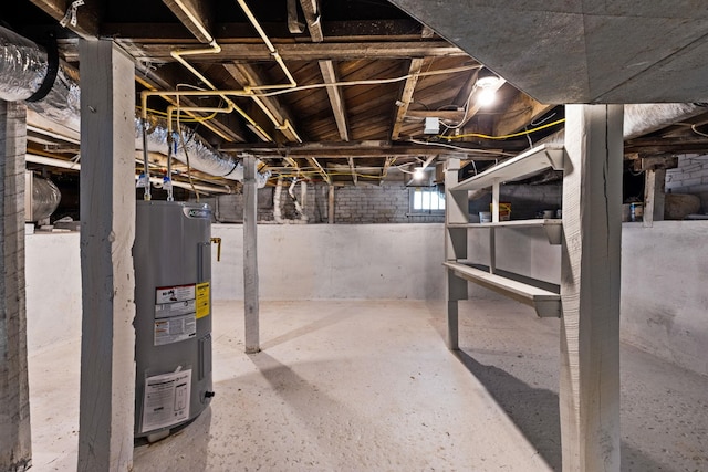  - below grade area featuring electric water heater