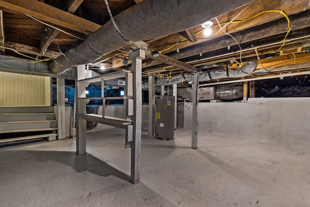  - unfinished below grade area with water heater and stairs