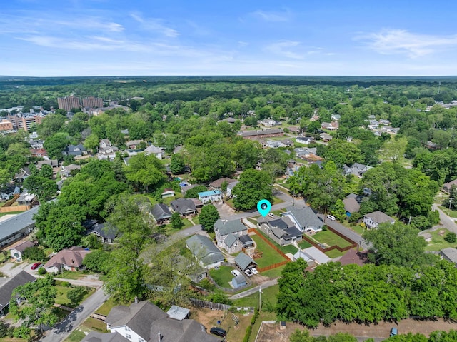  - bird's eye view with a wooded view and a residential view